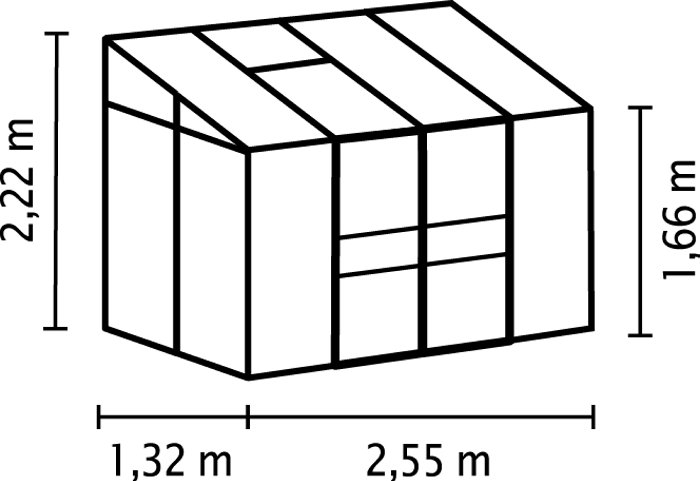 Växthus Ida 3300 Svart Glas 3,3 m² Vitavia